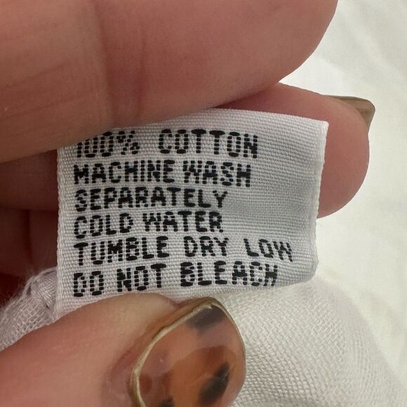 Siganka Maui Hawaii 100% Cotton Bohemian White Floral Embellished Sheer Dress M - Picture 5 of 6